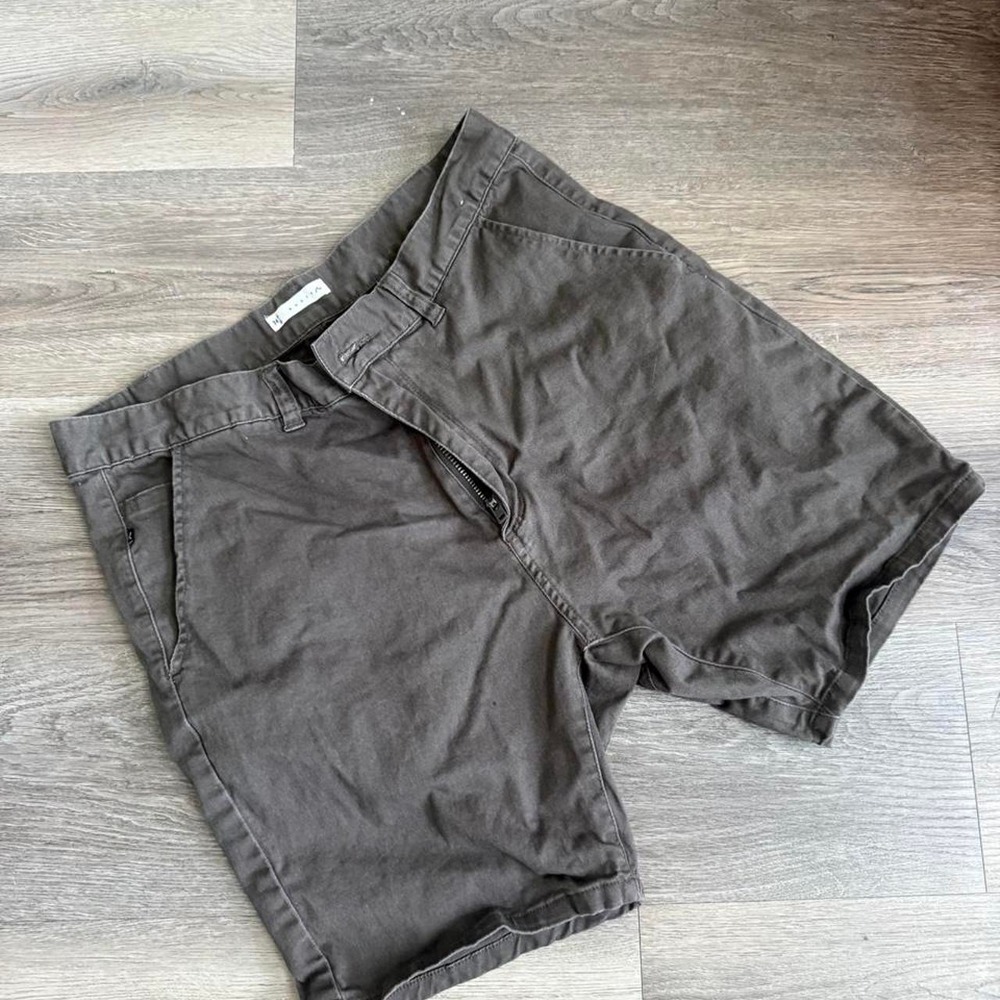 Rusty Mens Grey Chino Shorts Size 34 Y2K Vintage Surf Casual Flat Front